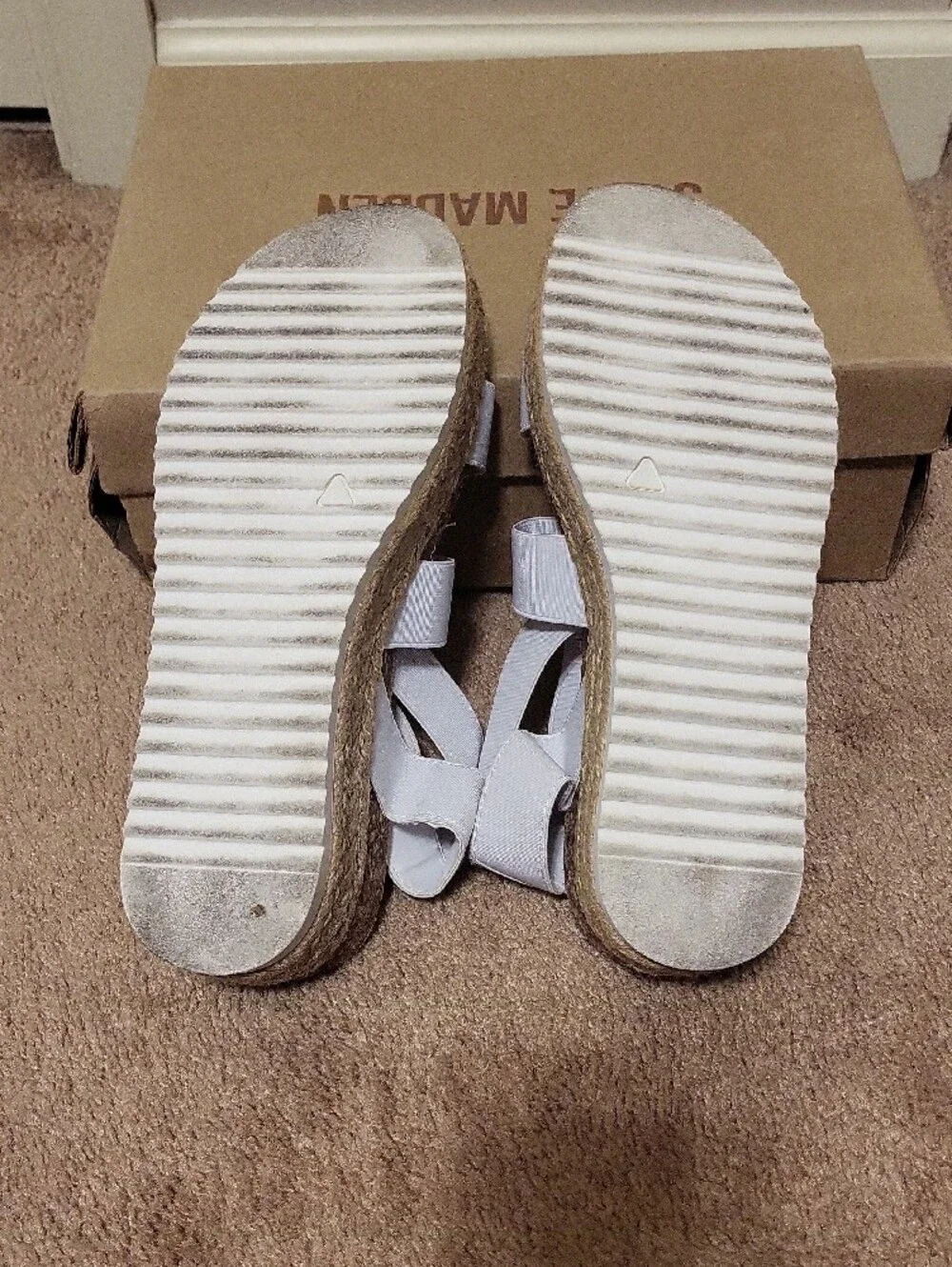 Steve Madden White Platform Sandals
